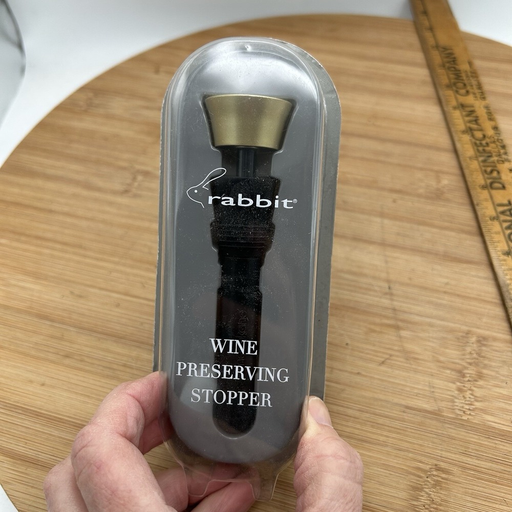 Rabbit Wine‎ Preserving Stopper, Black, New!